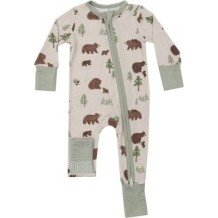 Sweet Brown Bears 2 Way Zipper Romper, Beige