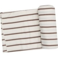 Ribbed Brown Stripe Swaddle Blanket, Brown