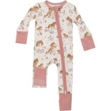 Pretty Ponies 2 Way Zipper Romper, Ivory