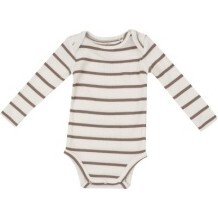 Ribbed Brown Stripe Bodysuit, Brown