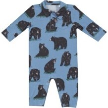 Black Bears Polo Romper, Dark Blue