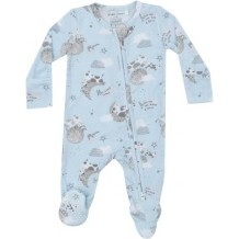 I Love You To The Moon Cows 2 Way Zipper Footie, Blue