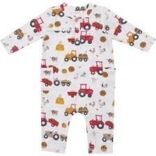 Happy Tractors Uni Romper, Red