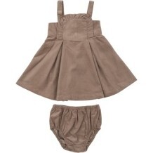 Cord Sinopia Fresco Ruffle Jumper With Diaper Cover, Brown