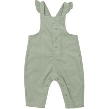 Cord Desert Sage Front Pocket Ruffle Overall, Sage