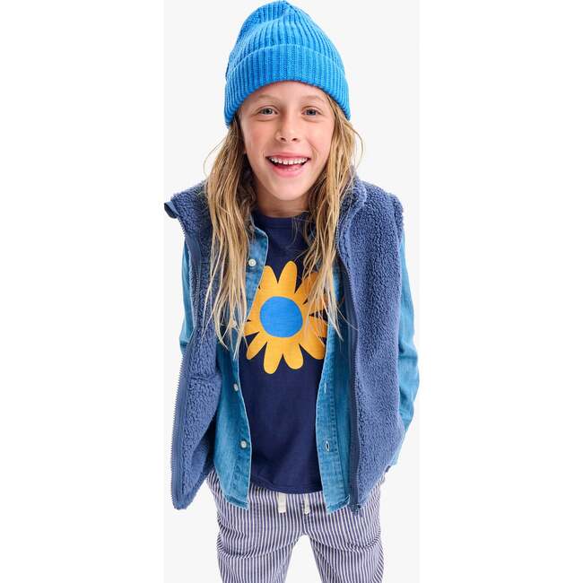 Long Sleeve Sunflower Tee, Navy Sunflower - Shirts - 2