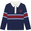 Navy Tijo Long Sleeve Boy Rugby Shirt - Shirts - 1 - thumbnail