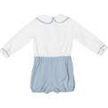 Barrett Peter Pan Collar Long Sleeve Button Bubble, Hyde Park Herringbone - Onesies - 7