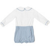 Barrett Peter Pan Collar Long Sleeve Button Bubble, Hyde Park Herringbone - Onesies - 7