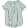 Banks Peter Pan Collar Short Sleeve Snap Button Bubble, Charleston Check - Onesies - 7