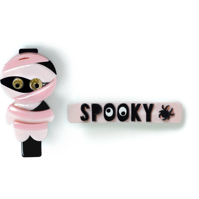 Spooky Mummy Pink Alligator Clips