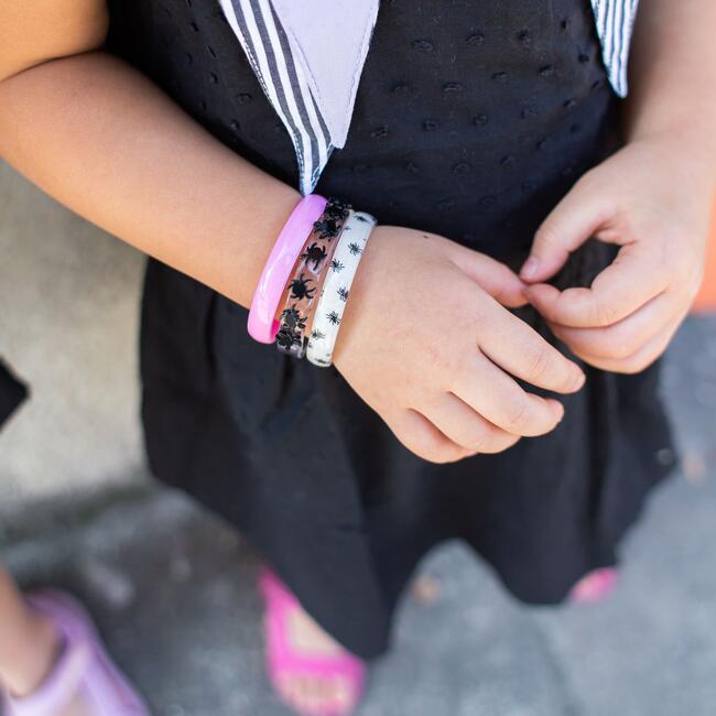 Multi Black Spider Candy Pink+ Spider Print Bangle Set - Bracelets - 2