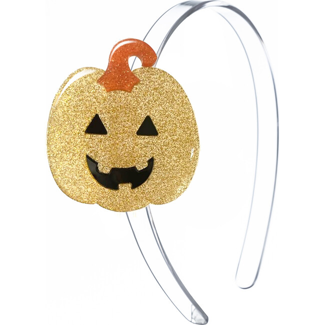 Happy Pumpkin Glitter Gold Headband