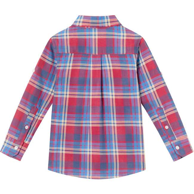 Kids Two Faced Buttondown Shirt, Maroon Plaid - Button Downs - 2