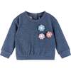 Kids Terry Crewneck & Dress Set, Navy Heather Flowers - Mixed Apparel Set - 2