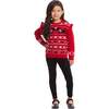 Kids Red Fair Isle Sweater& Glitter Legging Set, Festive Dogs - Mixed Apparel Set - 2