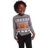 Kids Intarsia Halloween Sweater, Grey - Sweaters - 2