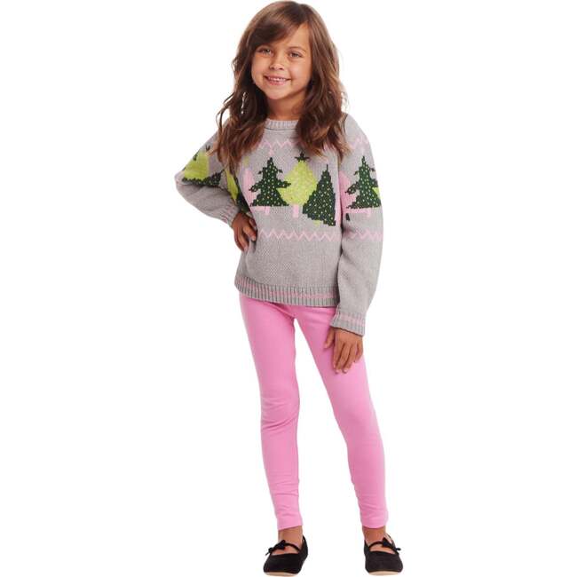 Kids Grey Chenille Sweater & Legging Set, Trees - Mixed Apparel Set - 2