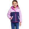 Kids Girls Colorblock Sherpa Jacket, Pink & Purple - Fleece & Sherpa Jackets - 2