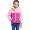 Kids Girls Colorblock Sherpa Jacket, Pink - Fleece & Sherpa Jackets - 2