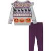 Kids Fair Isle Tunic Sweater & Legging Set, Halloween Vibes - Mixed Apparel Set - 2