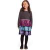 Kids Crushed Velvet Tiered Dress, Multicolor - Dresses - 2