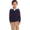 Kids Collared Sweater, Navy - Sweaters - 2
