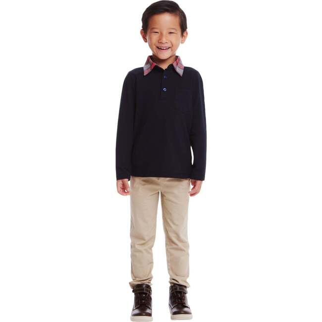 Kids Polo & Cognac Cord Pants Set, Navy Holiday - Mixed Apparel Set - 2