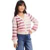 Kids Oatmeal/Purple Ombre Stripe Cardigan - Cardigans - 2