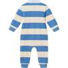 Infant Rugby Polo Romper, Blue Cream Striped - Rompers - 2