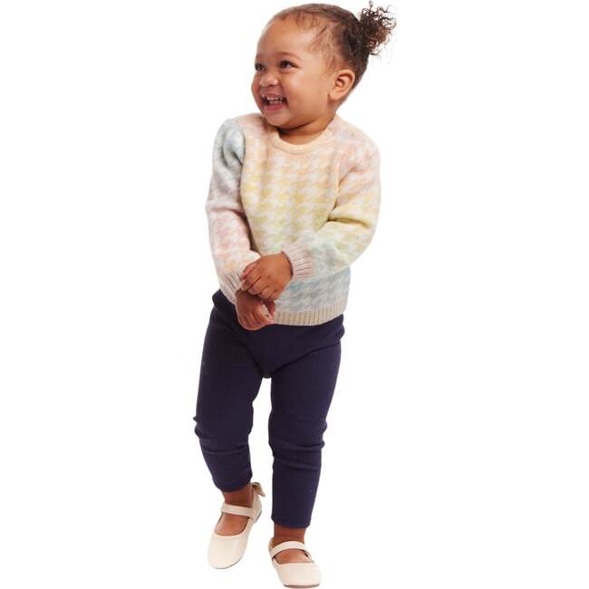 Infant Ombre Rainbow Houndstooth Sweater W/puff Sleeves & Legging Set - Mixed Apparel Set - 2