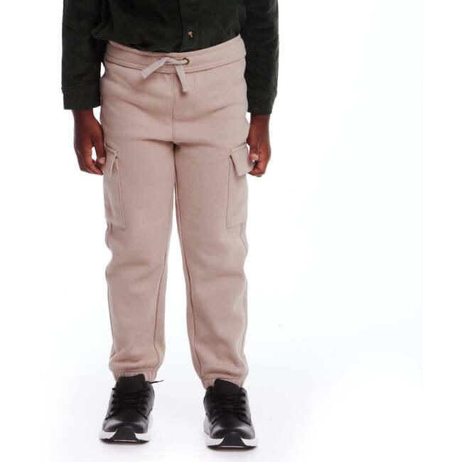 Kids Pique Jogger, Tan - Sweatpants - 2