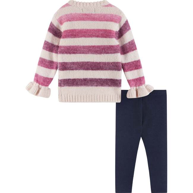 Infant Oatmeal/purple Ombre Striped Sweater & Legging Set - Mixed Apparel Set - 2