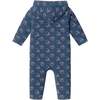 Infant Navy Hooded Romper, Navy Football - Rompers - 2