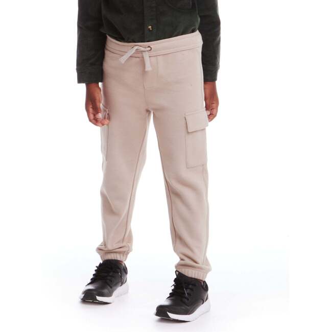 Kids Pique Jogger, Tan - Sweatpants - 3