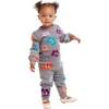 Infant 2-Piece Dove Grey Sweater & Pant Set, Eyelash Flowers - Mixed Apparel Set - 2