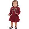 Infant 2-Piece Eyelash Sweater Dress & Bow Set, Red - Sweaters - 2
