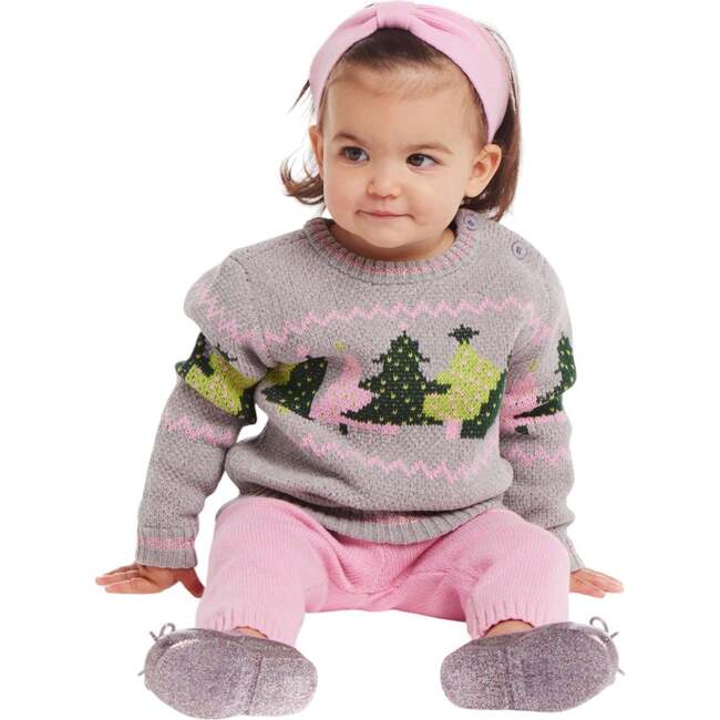 Infant Grey Chenille Sweater w/Tree Graphic & Sweater Knit Pant Set - Mixed Apparel Set - 3