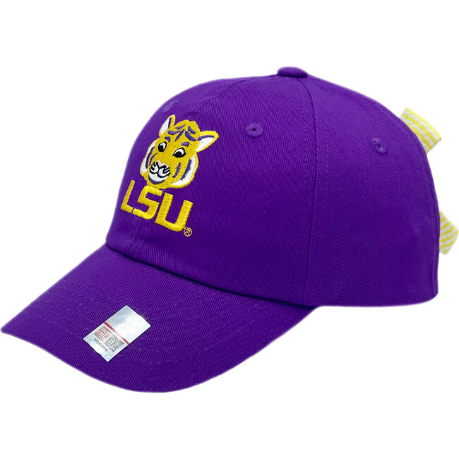 Officially Licensed LSU Bow Baseball Hat, Purple