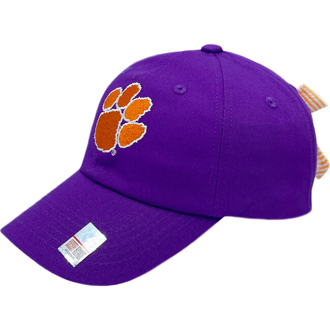 Officially Licensed Clemson Bow Baseball Hat, Purple