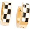 Checkered Huggie Earrings - Earrings - 1 - thumbnail