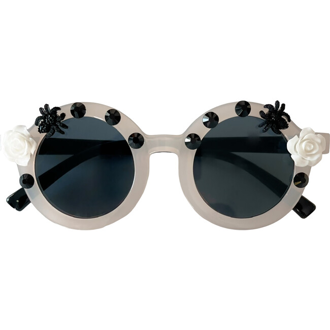 Morticia's Garden Alina Round Sunnies, White/Black