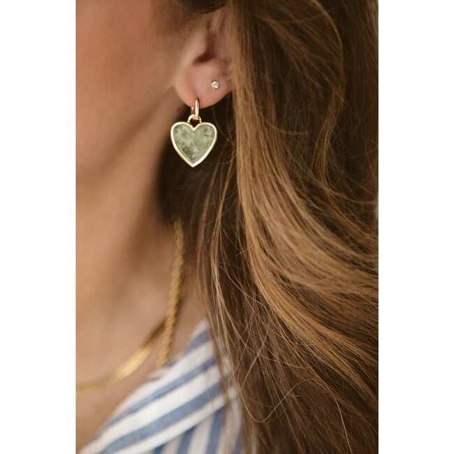 Women's Lovey Huggies, Green Aventurine - Earrings - 2