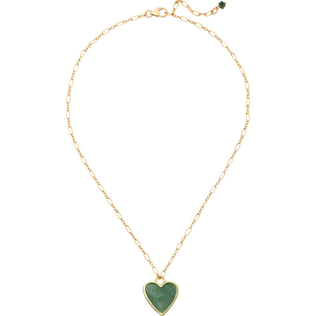 Women's Lovey Necklace, Green Aventurine