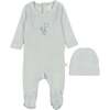 Velour Bunny Footie, Blue - Footie Pajamas - 1 - thumbnail