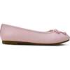 Miss Sadie Bow Round Toe Rubber Sole Ballet Flats, Pink - Flats - 1 - thumbnail