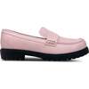 Miss Lydia Block Heel Lug Sole Loafer, Pink - Loafers - 1 - thumbnail