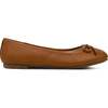 Miss Sadie Bow Round Toe Rubber Sole Ballet Flats, Tan - Flats - 1 - thumbnail