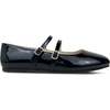 Miss Mary Jane Double Buckle Straps Rubber Sole Flats, Black Patent - Mary Janes - 1 - thumbnail