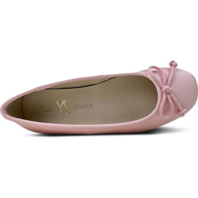 Miss Sadie Bow Round Toe Rubber Sole Ballet Flats, Pink - Flats - 7